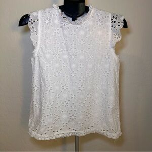 Jennifer Grace White Eyelet Lace Blouse